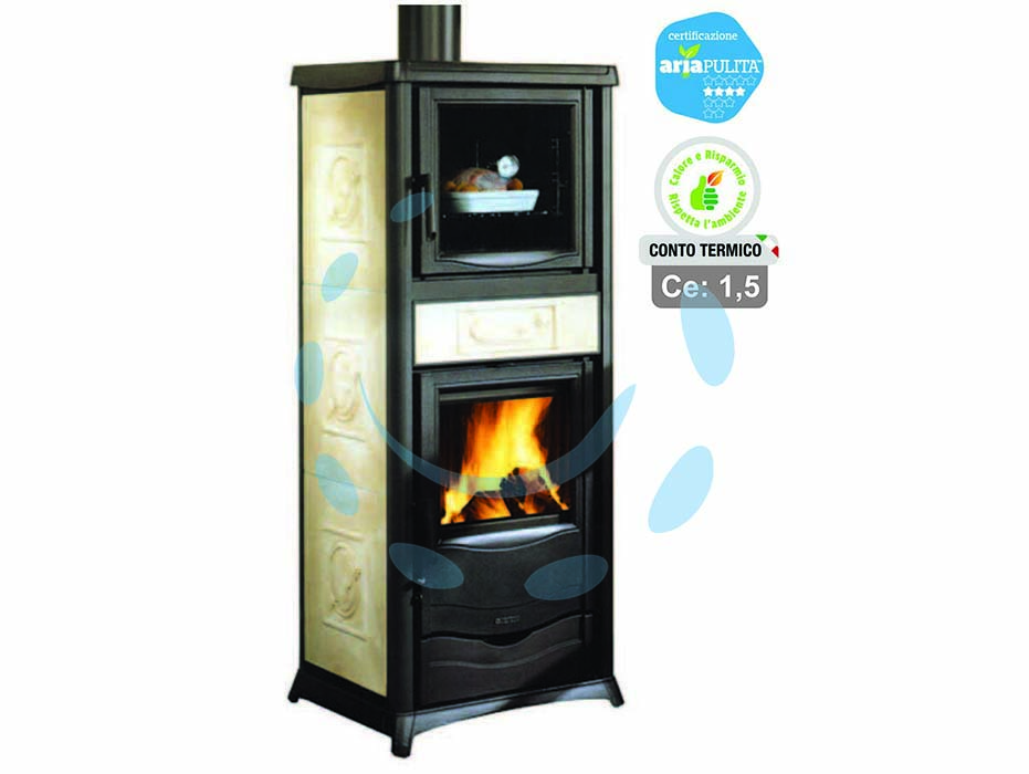 STUFA ROSSELLA PLUS FORNO EVO 9,1 KW LIBERTY PERGAMENA (CONTO TERMICO) –  Agrifarm