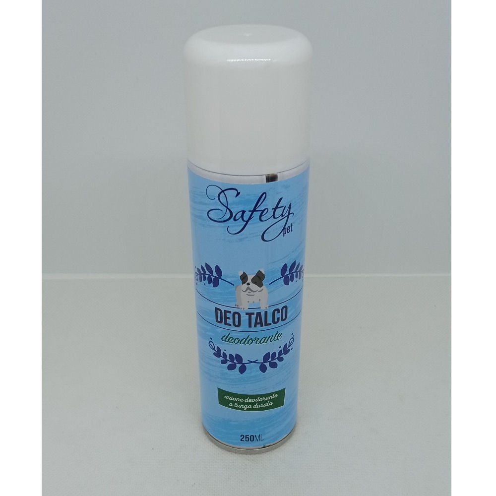 Deodorante spray Deo Talco per cani e cuccioli Safety Pet, 250ml, azione deodorante a lunga durata