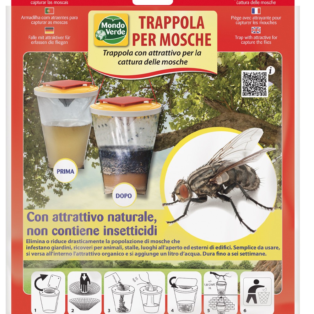 Trappola per mosche, con attrattivo naturale per la cattura delle mosche, non contiene insetticidi