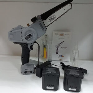 Potatore sega a batteria Volpi KVS6000, barra da 12 mm 02 batterie 21,6V 4Ah e 01 caricabatteria