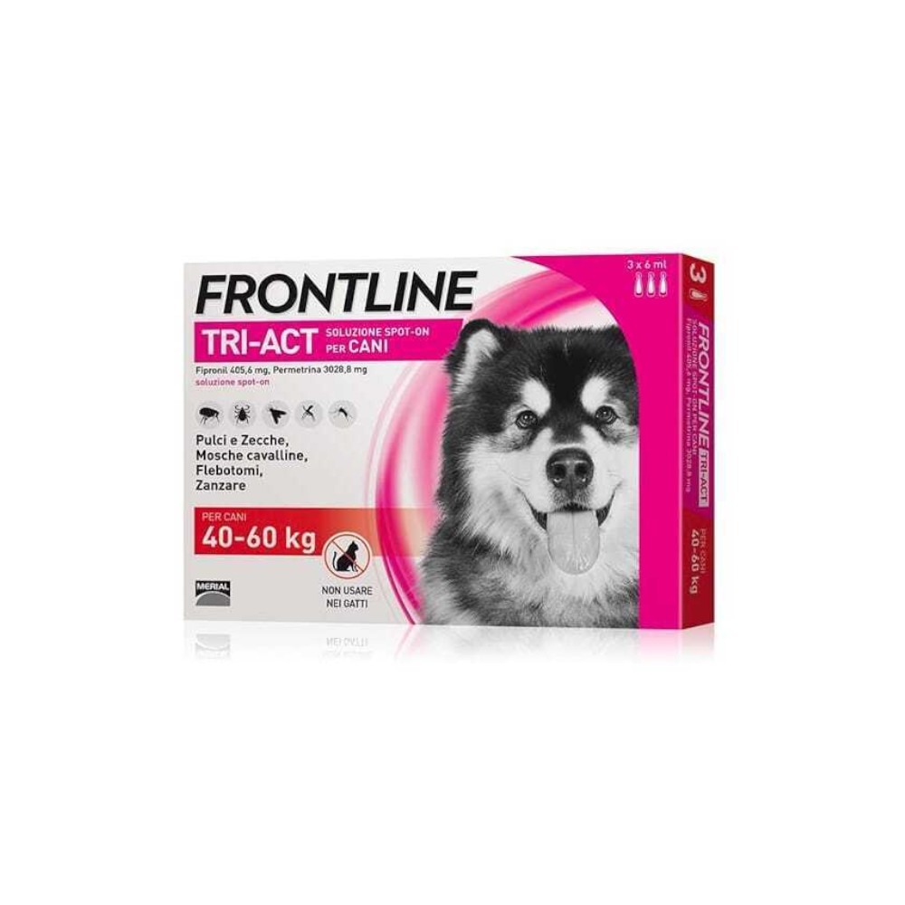 Frontline TRI ACT soluzione spot-on per cani 40-60 kg, Confezione 3 pipette da 6ml