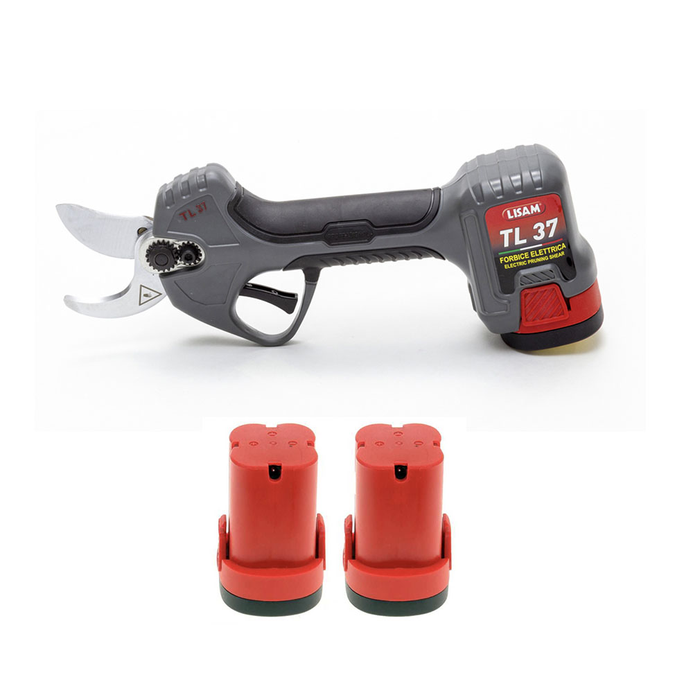 Forbice elettrica da potatura Lisam TL 37 con 2 batterie al litio 2x16,8V 4,5Ah
