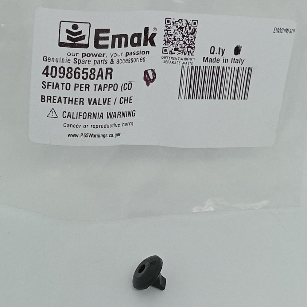 Valvola sfiato per tappo serbatoio originale Emak per Decespugliatore, soffiatore, motosega, mototrivella, scuotitore a pettine, motopompa, tagliasiepi, Oleo-Mac, Efco, Dynamac -4098658AR