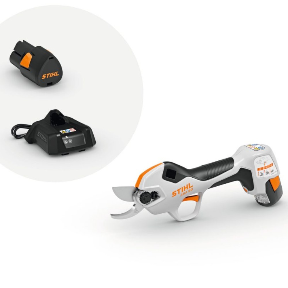 Forbice a batteria Stihl ASA 20 con batteria AS 2 e caricabatteria AL 1