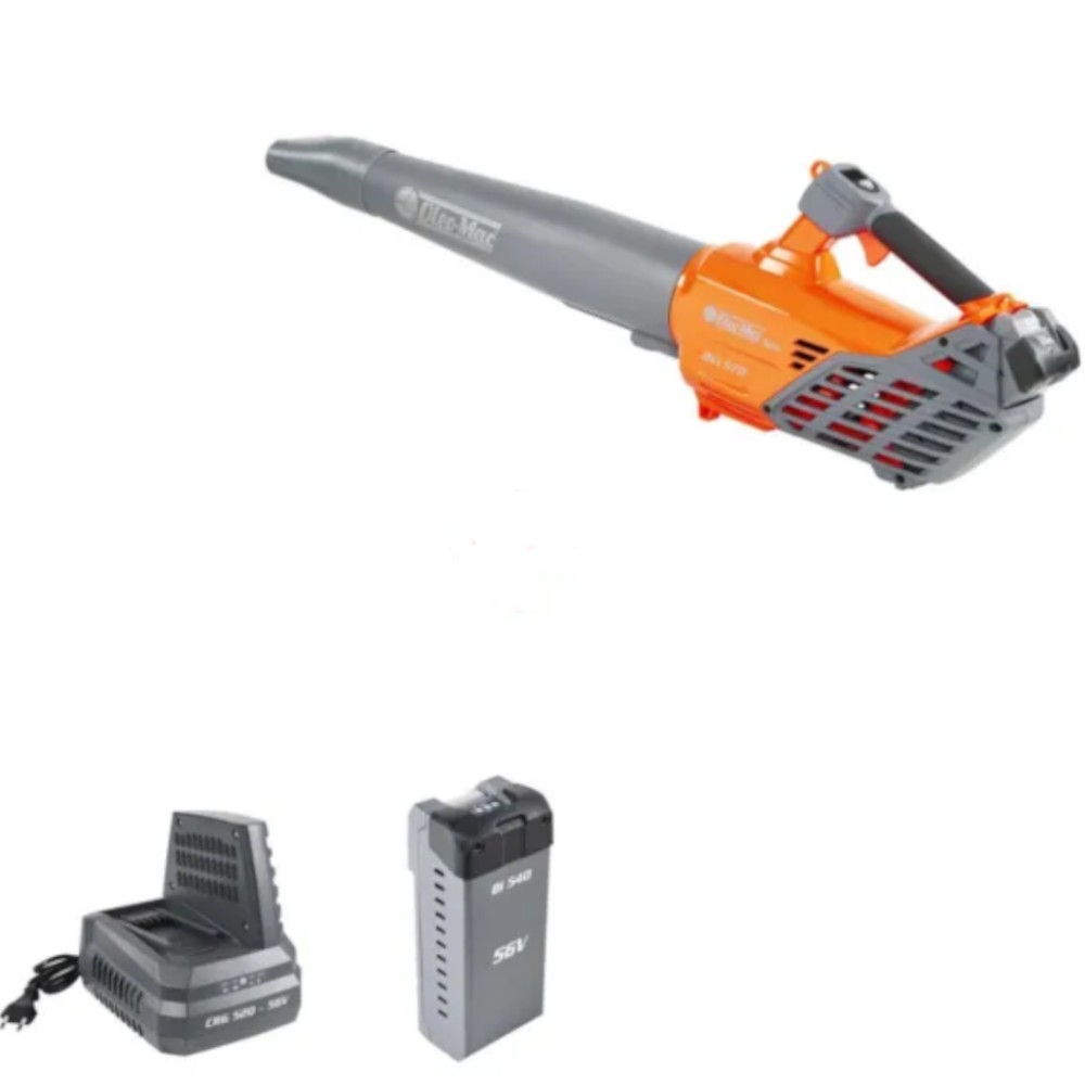 Soffiatore a batteria Oleo Mac 56 Volt BVi 570 compreso 01 batteria Bi540 (4,0 Ah) e caricabatteria CRG 520